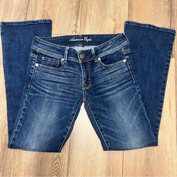 American Eagle Perfect Bootcut Mid Rise Denim Jeans Cowgirl Rodeo Western Size 6 - Picture 8 of 9